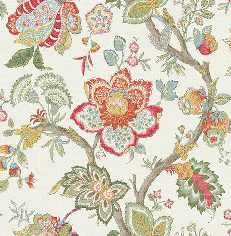 FC60404 Floral Leaf Bernadette Jacobean Wallpaper