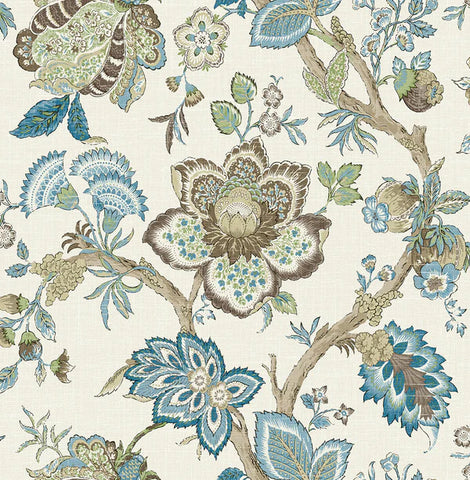 FC60406 Floral Leaf Bernadette Jacobean Wallpaper