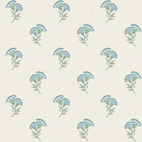 FC60812 Blue Lotus Branch Floral Wallpaper