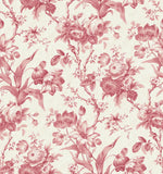 FC61201 Cranberry En Rose Floral Wallpaper