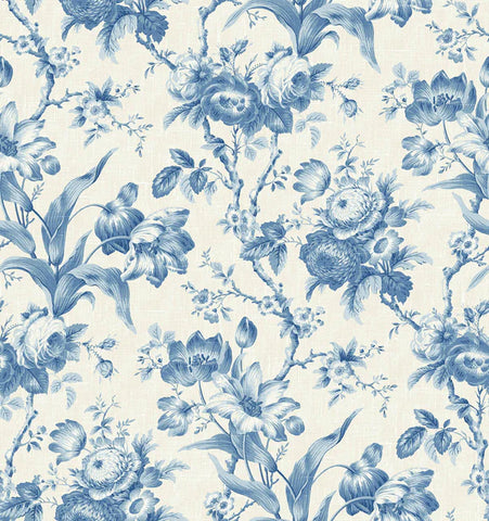 FC61202 Blue En Rose Floral Wallpaper