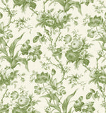 FC61204 Green En Rose Floral Wallpaper