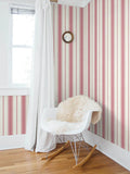 FC61501 Cranberry Eliott Linen Stripe Wallpaper