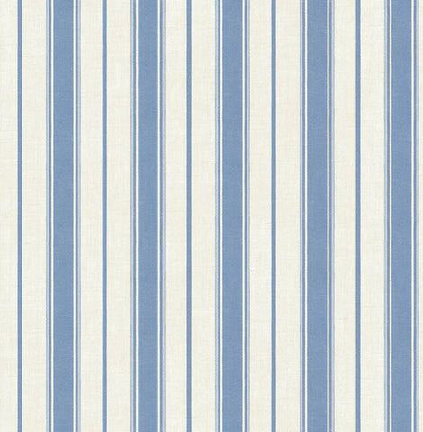 FC61502 Blue Eliott Linen Stripe Wallpaper