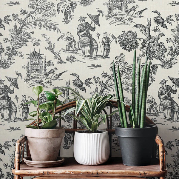 FC61800 Poppy Seed Colette Chinoiserie Wallpaper – wallcoveringsmart