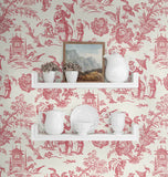 FC61801 Antique Ruby Colette Chinoiserie Wallpaper