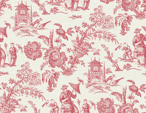 FC61801 Antique Ruby Colette Chinoiserie Wallpaper