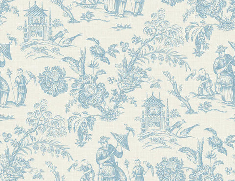 FC61802 Blue Colette Chinoiserie Wallpaper