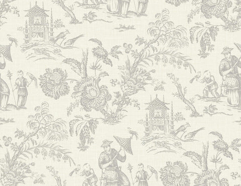 FC61808 Grey Colette Chinoiserie Wallpaper