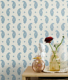 FC62402 Blue Maia Paisley Wallpaper