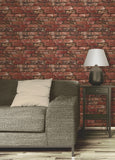 FD31285 Davis Red Rustic Brick Wallpaper