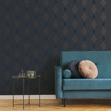 FD42605 Shard Navy Trellis Wallpaper
