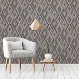 FD42607 Shard Charcoal Geometric Wallpaper