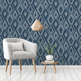 FD42608 Shard Blue Geometric Wallpaper
