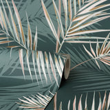 FD42679 South Beach Evergreen Fronds Wallpaper