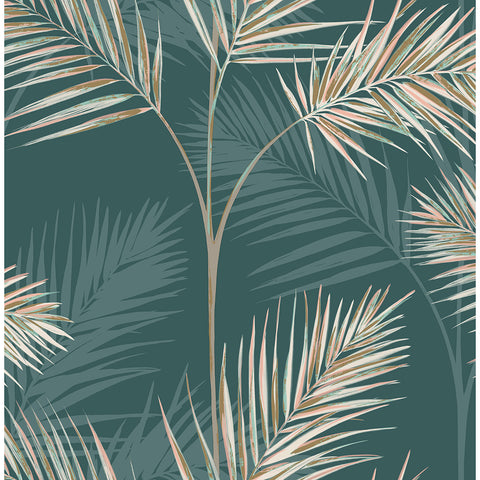 FD42679 South Beach Evergreen Fronds Wallpaper