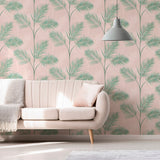 FD42680 South Beach Blush Fronds Wallpaper