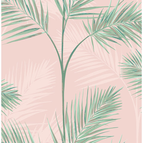 FD42680 South Beach Blush Fronds Wallpaper
