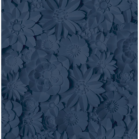 FD42690 Dacre Dark Blue Floral Wallpaper