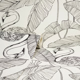 FD42944 Mulholland White Flamingo Wallpaper