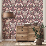 FD42949 Fae Plum Woodland Wallpaper