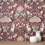 FD42949 Fae Plum Woodland Wallpaper