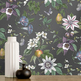 FD43060 Sierra Black Floral Wallpaper