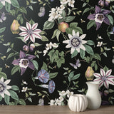 FD43060 Sierra Black Floral Wallpaper