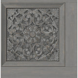 FD43274 Albie Dark Grey Carved Panel Wallpaper