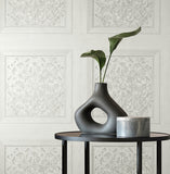 FD43275 Albie Dove Carved Panel Wallpaper