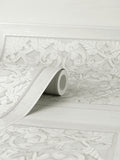 FD43275 Albie Dove Carved Panel Wallpaper