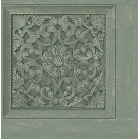 FD43276 Albie Moss Carved Panel Wallpaper