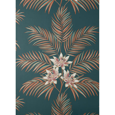 FD43280 Bali Teal Palm Wallpaper