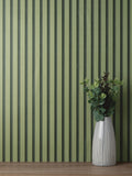 FD43289 Reggie Olive Vertical Slats Wallpaper