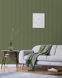 FD43289 Reggie Olive Vertical Slats Wallpaper