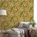 FD43336 Arden Mustard Wild Meadow Wallpaper