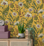 FD43336 Arden Mustard Wild Meadow Wallpaper