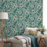 FD43338 Arden Blue Wild Meadow Wallpaper