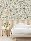 FD43448 Elspeth Light Yellow Floral Trail Wallpaper