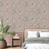 FD43451 Juliette Light Pink Jacobean Wallpaper