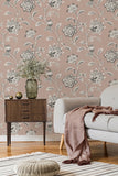 FD43451 Juliette Light Pink Jacobean Wallpaper