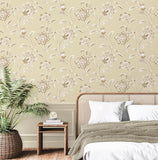 FD43452 Juliette Light Yellow Jacobean Wallpaper