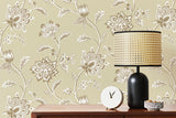 FD43452 Juliette Light Yellow Jacobean Wallpaper
