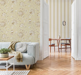 FD43452 Juliette Light Yellow Jacobean Wallpaper