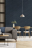 FD43602 Alpin Navy Painted Brick Wallpaper