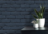 FD43602 Alpin Navy Painted Brick Wallpaper