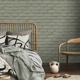 FD43603 Alpin Sage Painted Brick Wallpaper