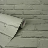 FD43603 Alpin Sage Painted Brick Wallpaper