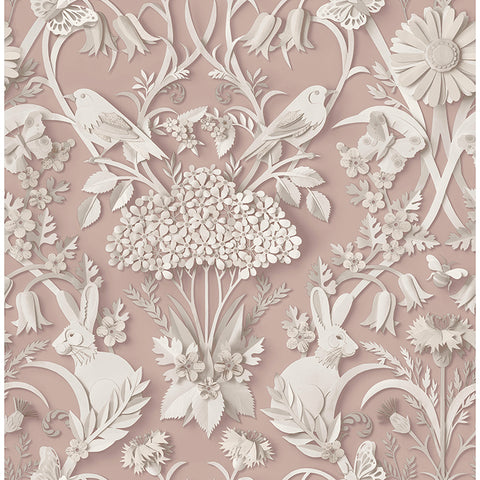FD43607 Fae Light Pink Woodland Wallpaper