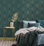 FD43613 Shard Evergreen Trellis Wallpaper